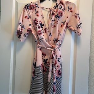 Francesca's Floral Romper with Open Tie Back